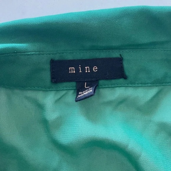 Mine | Y2K Sleeveless Sheer Emerald Green Blouse, Size L - Picture 10 of 10